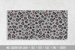 Valentine Leopard Mug Sublimation Design. Heart Mug Wrap Product Image 2