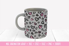 Valentine Leopard Mug Sublimation Design. Heart Mug Wrap Product Image 3