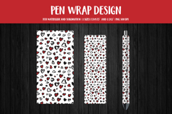 Heart Leopard Pen Wrap Sublimation, Valentines Pen Design 06 Product Image 1