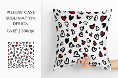 Heart Leopard Pillow Case Sublimation. Valentines Pillow 004 Product Image 1