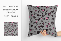 Heart Leopard Pillow Case Sublimation. Valentines Pillow 005 Product Image 1