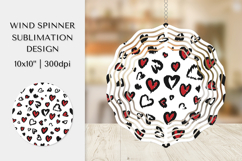 Heart Leopard Wind Spinner Sublimation. Valentines Design 06 Product Image 1