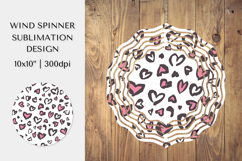 Heart Leopard Wind Spinner Sublimation. Valentines Design 08 Product Image 1
