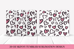 Heart Leopard Tumbler Wrap Sublimation. Valentines Design 08 Product Image 1