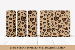 Heart Leopard Tumbler Wrap Sublimation. Valentines Design 10 Product Image 1