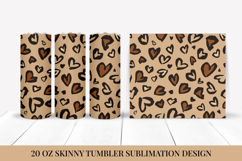 Heart Leopard Tumbler Wrap Sublimation. Valentines Design 11 Product Image 1