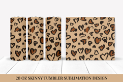 Heart Leopard Tumbler Wrap Sublimation. Valentines Design 12 Product Image 1