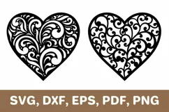 Heart svg, heart template, heart dxf, heart png, Cricut, SVG Product Image 1