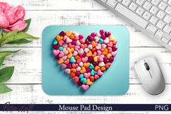 Colorful Candy Heart Mosaic Mouse Pad Design Product Image 1