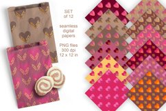 Hearts and Grass Fall Colors Pattern Tiles - Seamless Papers - design by Print Cut Hang
