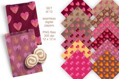 Hearts and Grass Fall Colors Pattern Tiles - Seamless Papers - design by Print Cut Hang