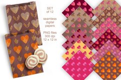 Hearts and Grass Fall Colors Pattern Tiles - Seamless Papers - design by Print Cut Hang