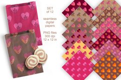 Hearts and Grass Fall Colors Pattern Tiles - Seamless Papers - design by Print Cut Hang