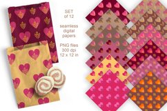 Hearts and Grass Fall Colors Pattern Tiles - Seamless Papers - design by Print Cut Hang