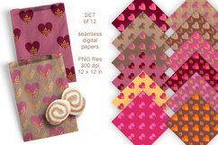 Hearts and Grass Fall Colors Pattern Tiles - Seamless Papers - design by Print Cut Hang