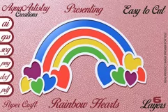 3D Layered Rainbow with Hearts SVG - Laser and Paper Cut Product Image 1