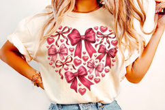 Heart Valentine Coquette Bow PNG, Valentine's Day PNG, Xoxo Product Image 2