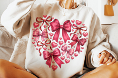 Heart Valentine Coquette Bow PNG, Valentine's Day PNG, Xoxo Product Image 3