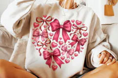 Heart Valentine Coquette Bow PNG, Valentine's Day PNG, Xoxo Product Image 3