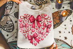 Heart Valentine Coquette Bow PNG, Valentine's Day PNG, Xoxo Product Image 4
