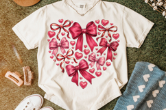 Heart Valentine Coquette Bow PNG, Valentine's Day PNG, Xoxo Product Image 5