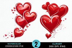 Hearts Illustration Clipart Product Image 1