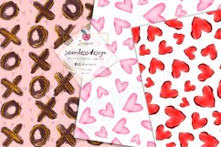 Valentines Digital papers pack, xo seamless file, doodle 023 Product Image 5