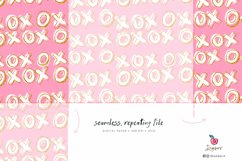 Valentines Digital papers pack, xo seamless file, doodle 023 Product Image 2