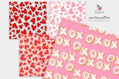 Valentines Digital papers pack, xo seamless file, doodle 023 Product Image 3