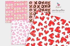 Valentines Digital papers pack, xo seamless file, doodle 023 Product Image 4