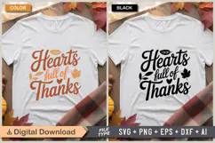Hearts Full Of Thanks SVG File | Fall SVG | Autumn SVG Product Image 1