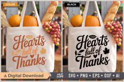Hearts Full Of Thanks SVG File | Fall SVG | Autumn SVG Product Image 2
