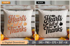Hearts Full Of Thanks SVG File | Fall SVG | Autumn SVG Product Image 3