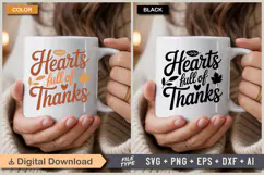 Hearts Full Of Thanks SVG File | Fall SVG | Autumn SVG Product Image 4