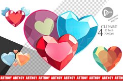 Hearts Gemstones Clipart Product Image 1