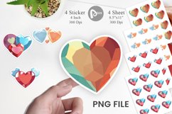 Hearts Gemstones Sticker Product Image 1