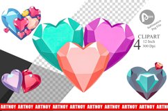 Hearts Gemstones Clipart Product Image 1