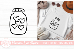 Heart In Jar Outline SVG Element For Valentines Day Clipart Product Image 1