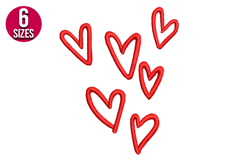 Hearts Machine Embroidery Design | Instant Download Product Image 1