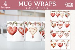 hearts mug wrap sublimation