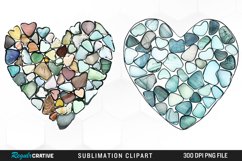 Hearts of Sea Glass Pieces Sublimation Clipart Bundle Product Image 2