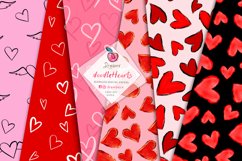 Doodle Hearts Digital Paper, valentines Seamless Pattern 137 Product Image 1