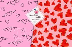 Doodle Hearts Digital Paper, valentines Seamless Pattern 137 Product Image 3