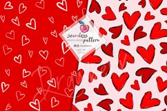 Doodle Hearts Digital Paper, valentines Seamless Pattern 137 Product Image 5