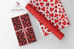 Doodle Hearts Digital Paper, valentines Seamless Pattern 137 Product Image 7