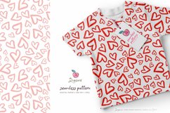 Doodle Hearts Seamless Pattern / red watercolor hearts 030 Product Image 5