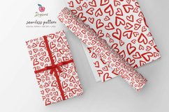 Doodle Hearts Seamless Pattern / red watercolor hearts 030 Product Image 6