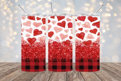 Hearts Plaid and Glitter - 20oz Sublimation - PNG Design Product Image 1