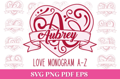 Hearts Monogram Split SVG Alphabet Product Image 1