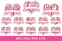 Hearts Monogram Split SVG Alphabet Product Image 5